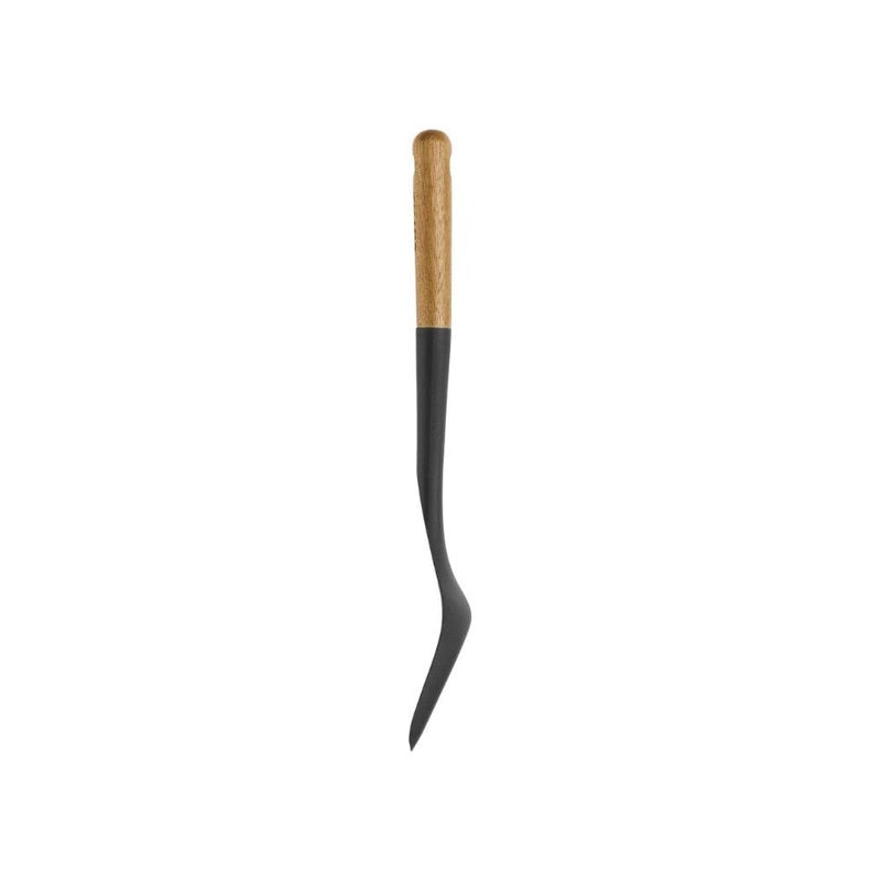 STAUB Silicone Wok Turner, Black, 12.2 Inch, Oval Shape, Wood Handle - Image 4